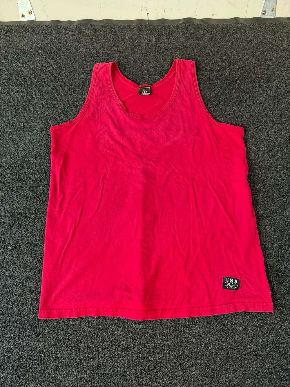 Vintage USA Olympic Brand Red Tank Top Size Large JCPenney Exclusive Made in USA